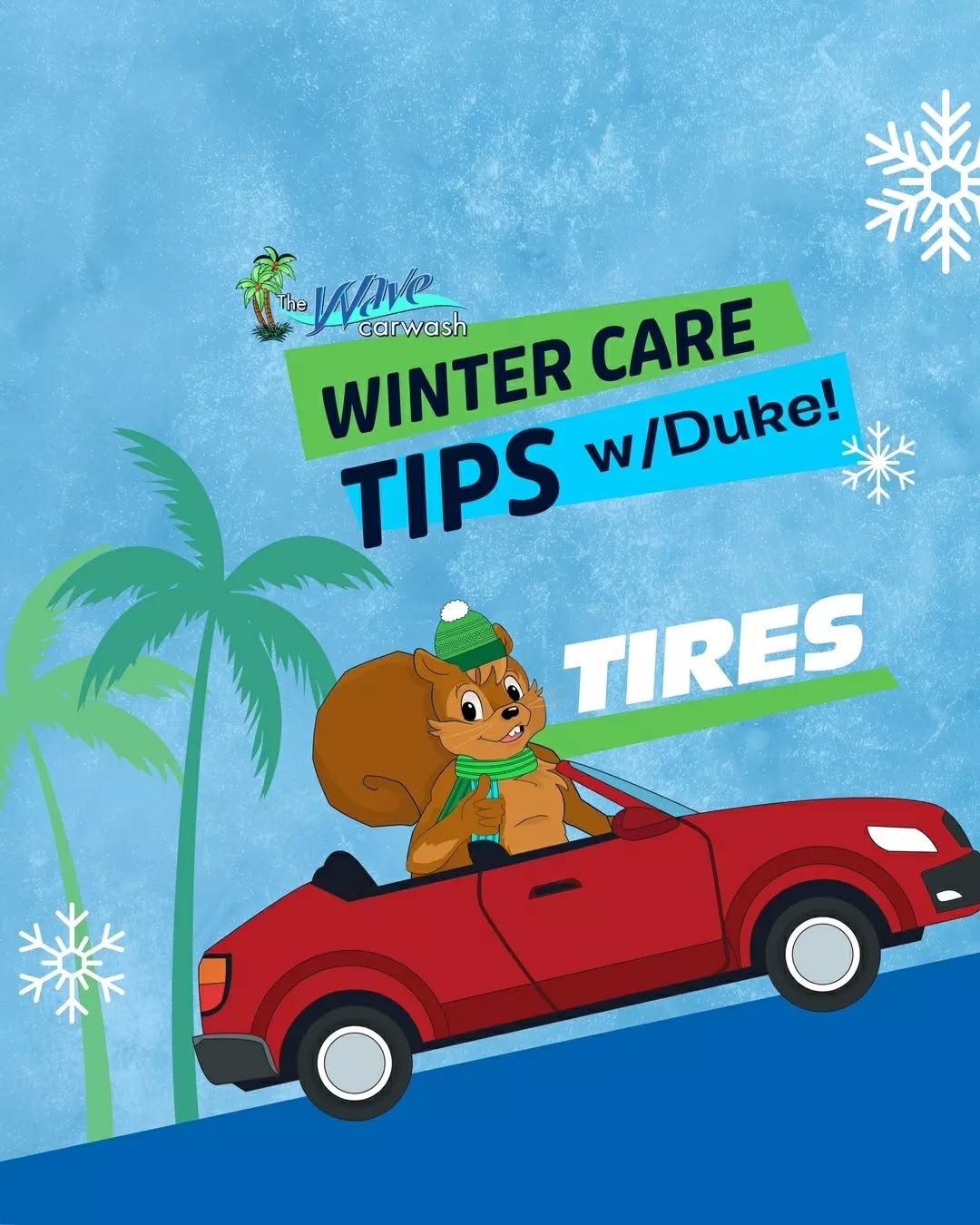 Winter is here, and so is our mascot, Duke the Squirrel! ❄️ 🐿️ He's ready to share essential car care tips to keep you and your ride safe and sound this holiday season. First up: Tires! 🛞

Stay tuned for more Winter Car Care Tips to brave the roads ahead! 🫡